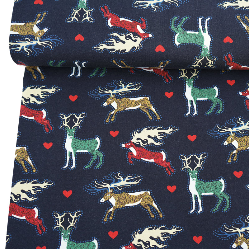 Jersey Christmas Deer Blue - stuvar