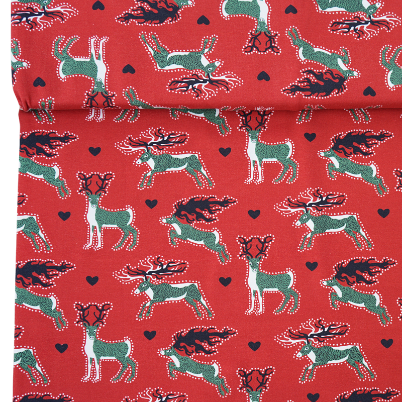 Jersey Christmas Deer Red