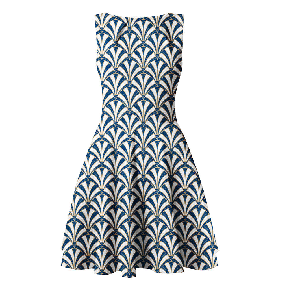 Jersey Art Deco Blue - stuvar